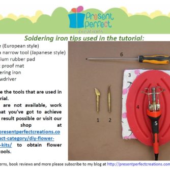 satin fabric lily tutorial tools