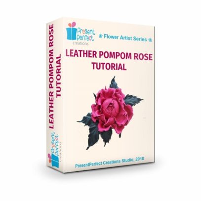 leather pompom rose tutorial