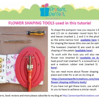 leather pompom rose tutorial tools