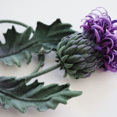 silk thistle brooch