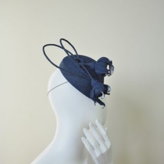 denim hat with roses