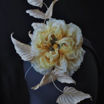 yellow silk rose hat