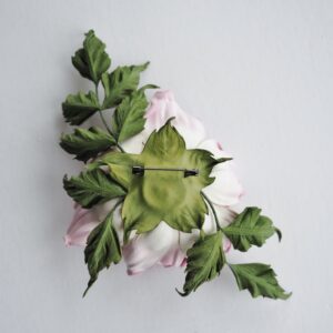 hand dyed pink leather rose