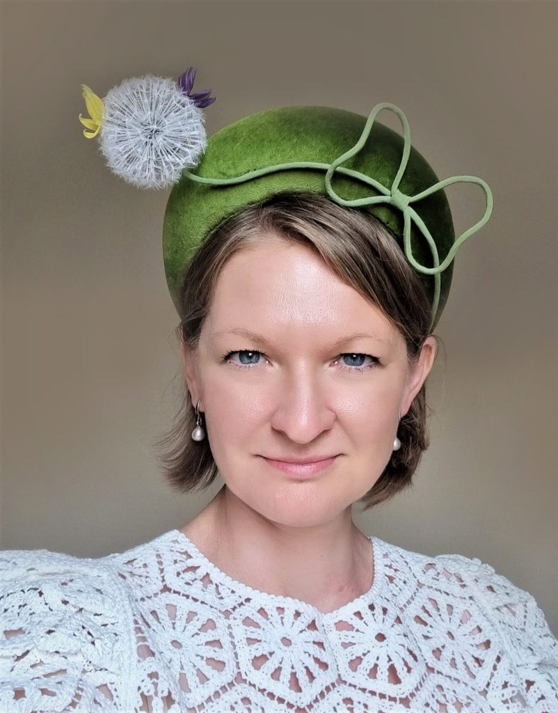 silk dandelion halo headpiece