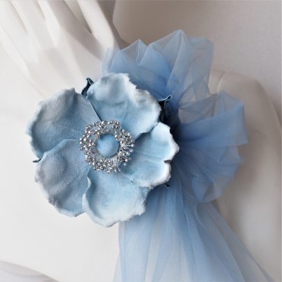 baby blue rose flower wrist corsage closeup 800