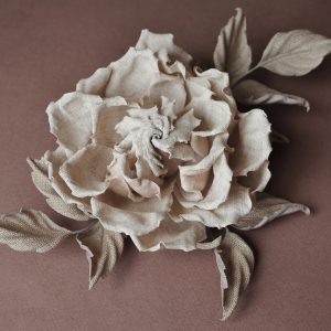 Linen rose corsage