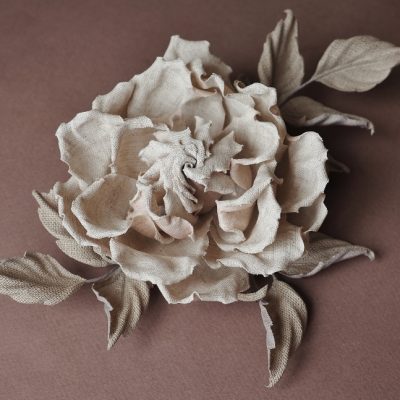 Linen rose corsage