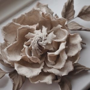 linen rose corsage