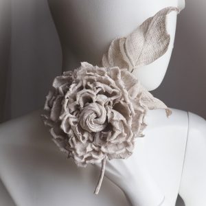 linen rose corsage