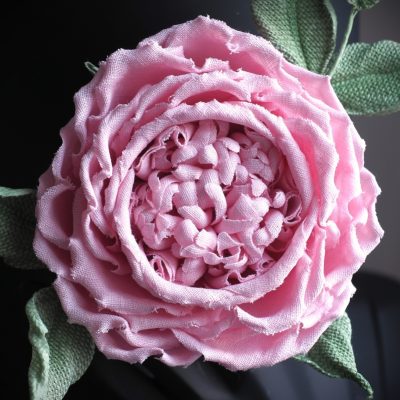 Linen anniversary English rose brooch