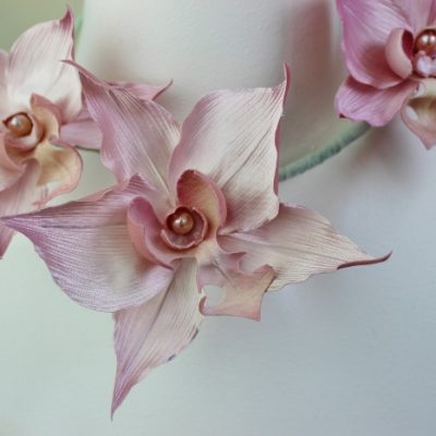 silk orchid flower and pearl tutorial
