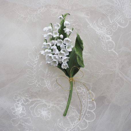 Fabric Lily of the Valley brooch corsage - PresentPerfect Creations ...