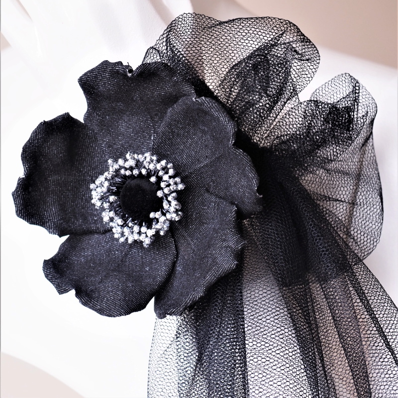 denim rose wrist corsage