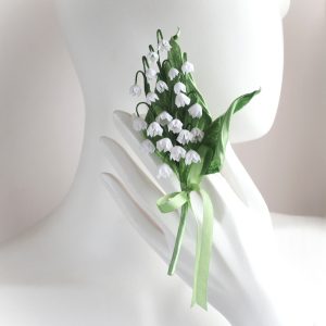 new velvet lily of the valley brooch