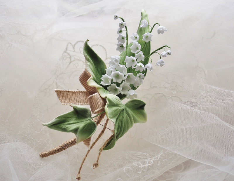 Fabric Lily of the Valley buttonhole - PresentPerfect Creations ...