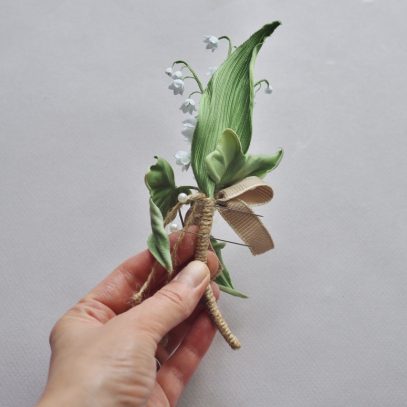 lily of the valley buttonhole