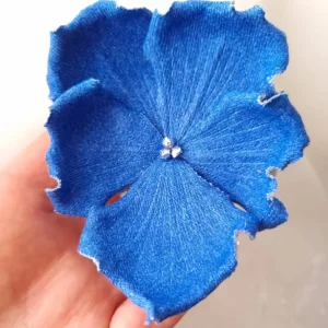 denim pansy flower brooch