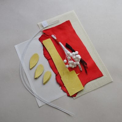 diy kit for making leather rowanberry brooch yellow