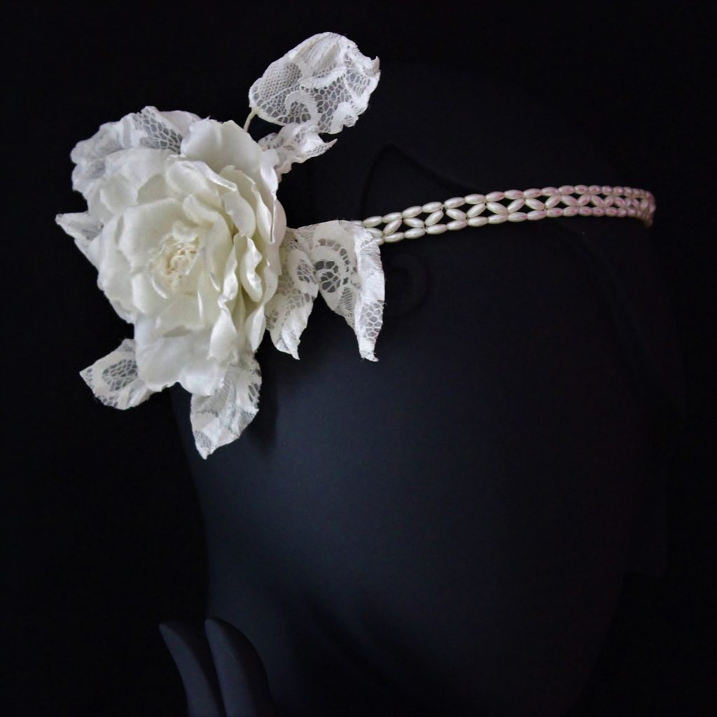 silk rose beaded circlet