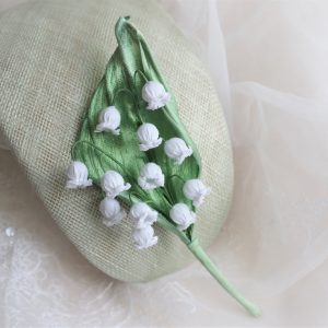 cotton lily of the valley brooch