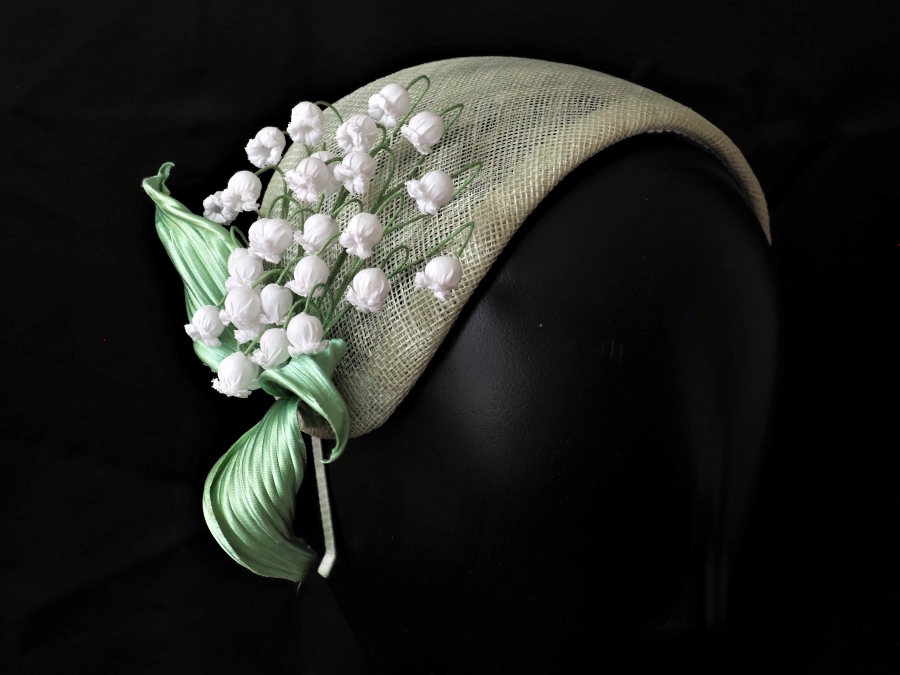 lily of the valley spring headpiece side view