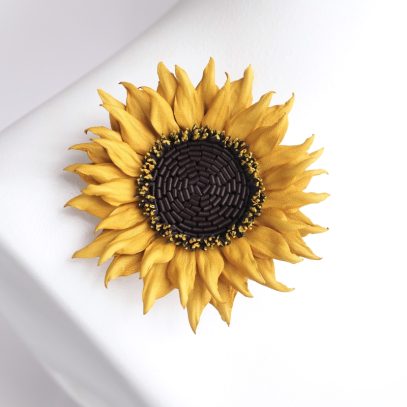 new leather sunflower pin 900