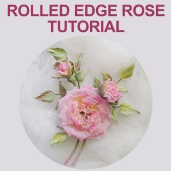 rolled edge rose tutorial cover