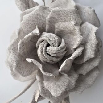 undyed linen rose corsage SQ