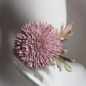 Leather Chrysanthemum flower brooch