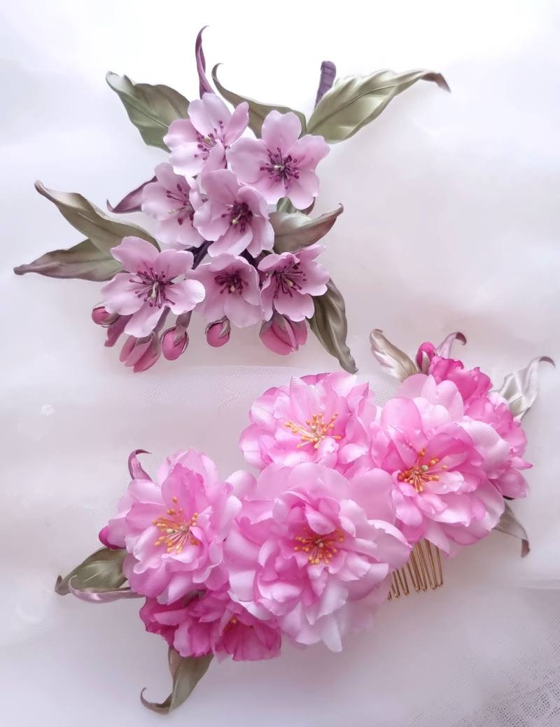 Silk cherry blossom flowers