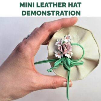 miniature leather hat demonstration