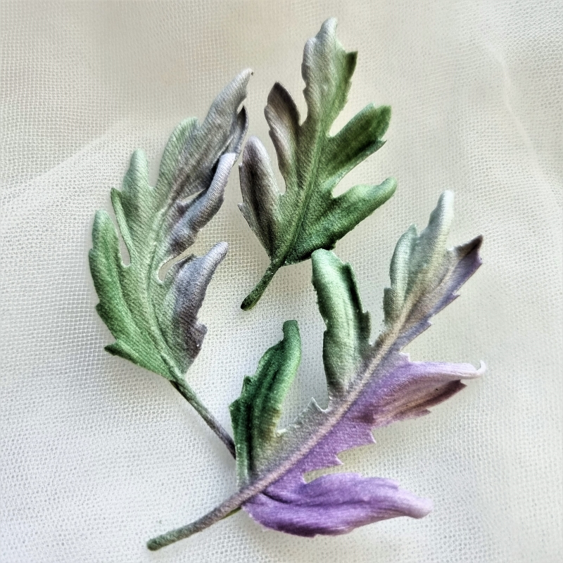 fabric chrysanthemum tutorial leaf bonus