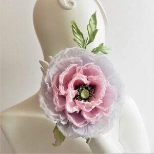 oversized silk organza poppy corsage