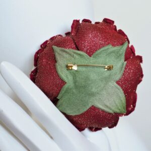 Red Velvet poppy brooch