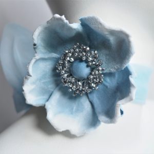 pale blue velvet rose choker