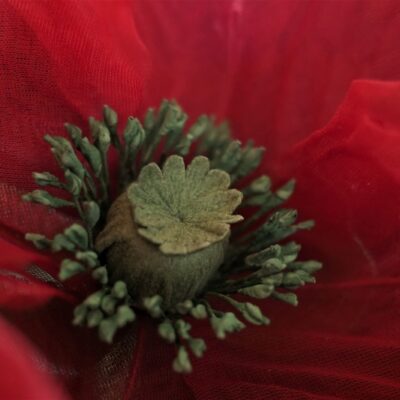 red organza poppies detail