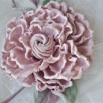 large linen rose corsage side