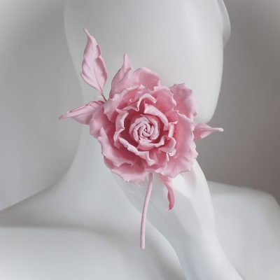 pale pink linen rose corsage