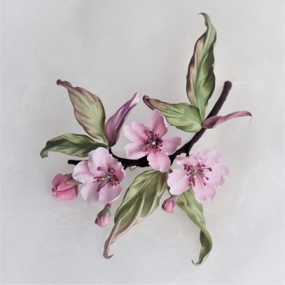 silk cherry blossom brooch