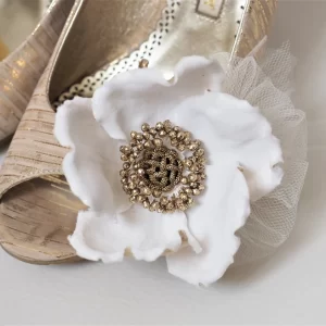 velvet rose shoe clips detail