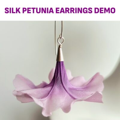 silk petunia flower earrings demo
