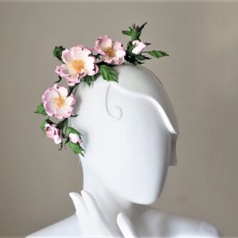hand dyed leather rose crown