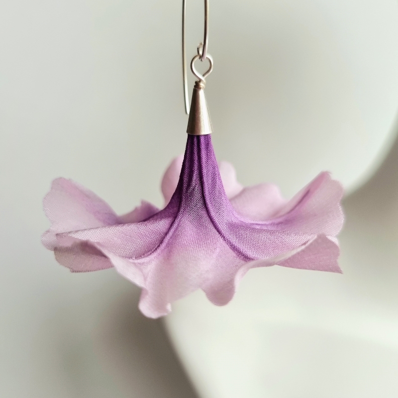 silk petunia earrings