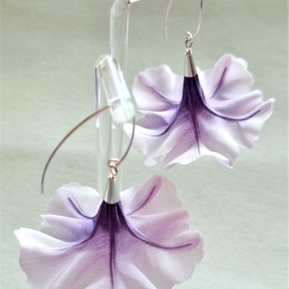 lilac silk petunia earrings 700