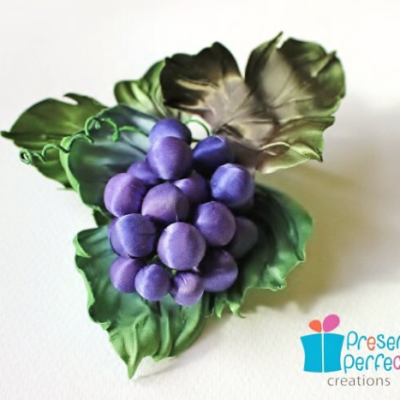 fabric grape brooch