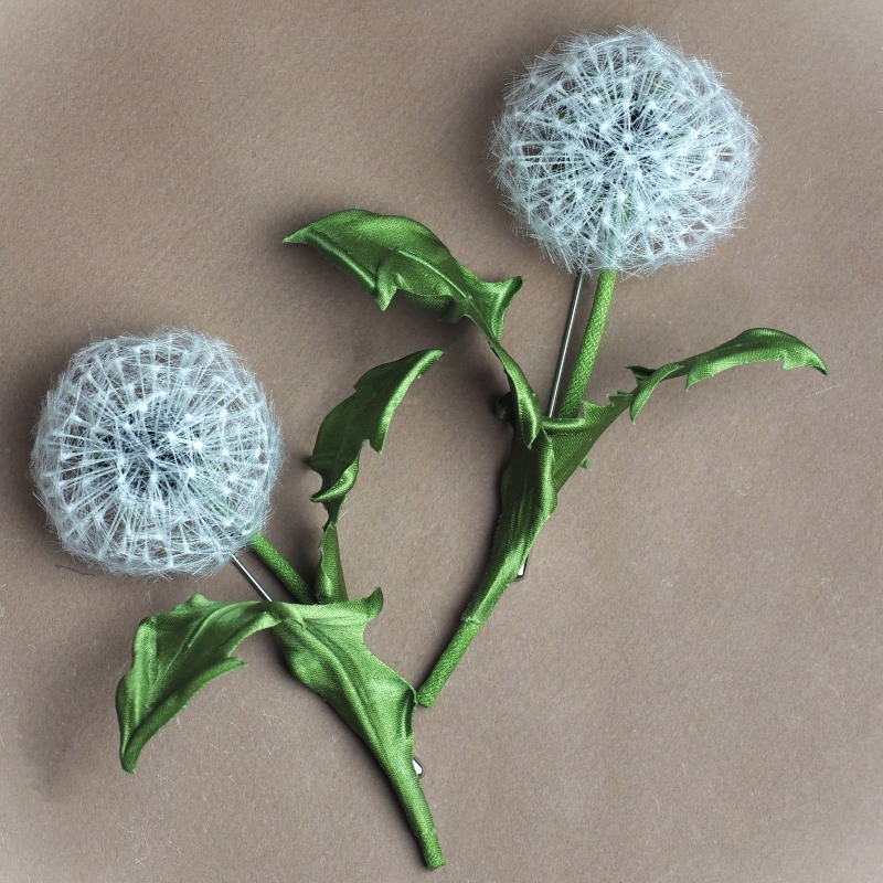 SILK DANDELION CLOCK PIN