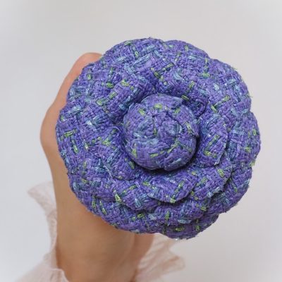 tweed camellia brooches purple