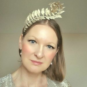 Golden fabric FERN FROND Headpiece me