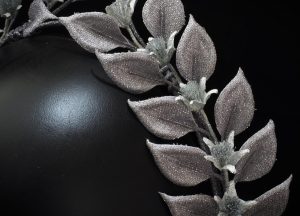 silver leaf and flower Headpiece detail
