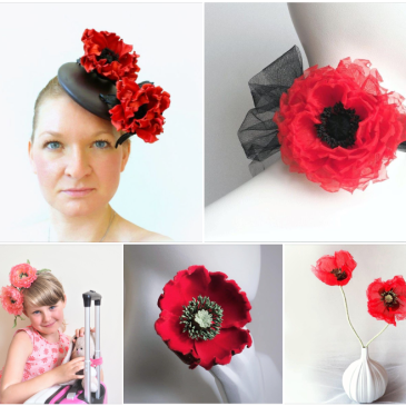 how to make a fabric poppy collage